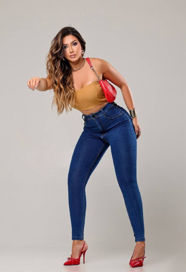 Calça Jeans Beijo Doce Escura Lisa