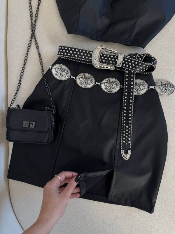 Mini Bolsa com Corrente Preta Jaque - Imagem 3