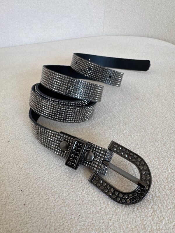 Cinto Grafite Com Strass Shine - Imagem 2