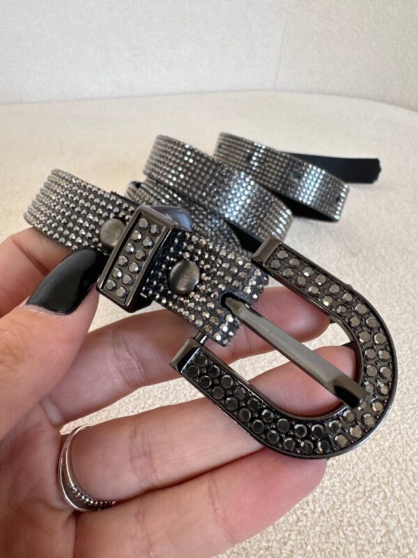 Cinto Grafite Com Strass Shine