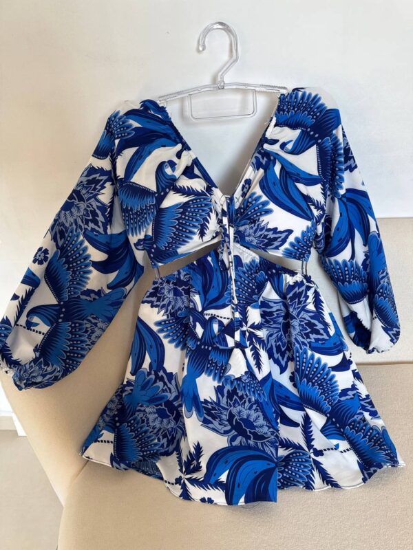 Vestido/macaquinho Estampado Isadora Azul - Imagem 2