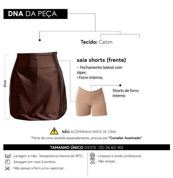 Conjunto Acetinado Corset Marrom - Imagem 3
