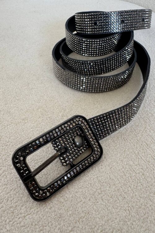 Cinto Strass Grafite Brilho
