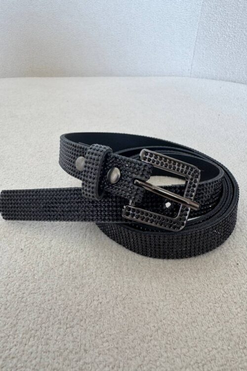 Cinto Preto Com Strass Shine