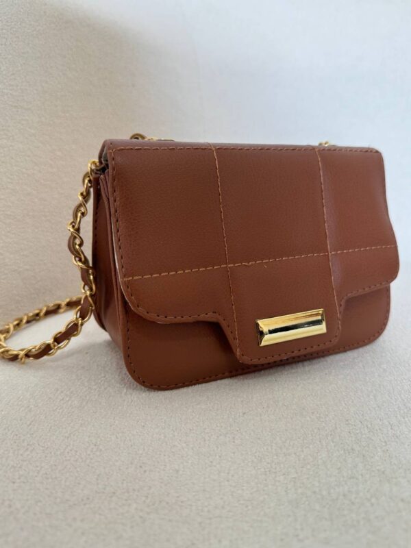 Bolsa Marrom Com Dourado - Imagem 2