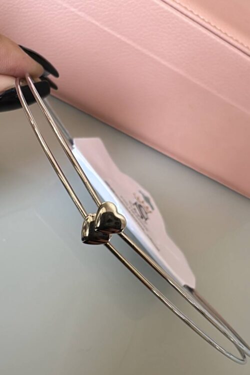 Colar Choker Duplo Coração Prata