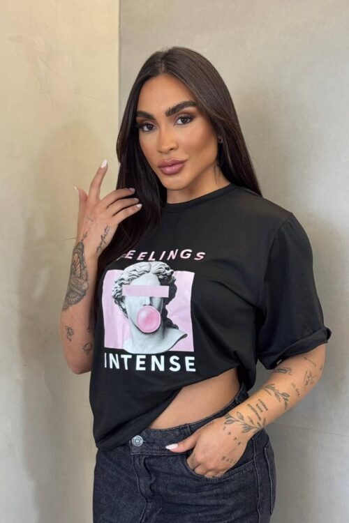 T-shirt Feelings Preta