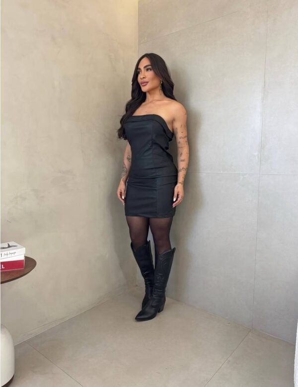Vestido Courino Jade Preto - Imagem 2