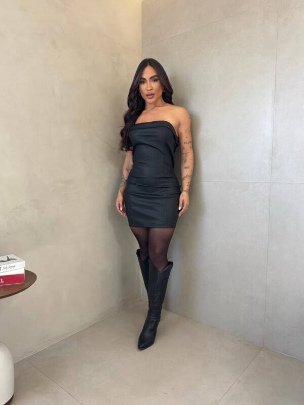 Vestido Courino Jade Preto