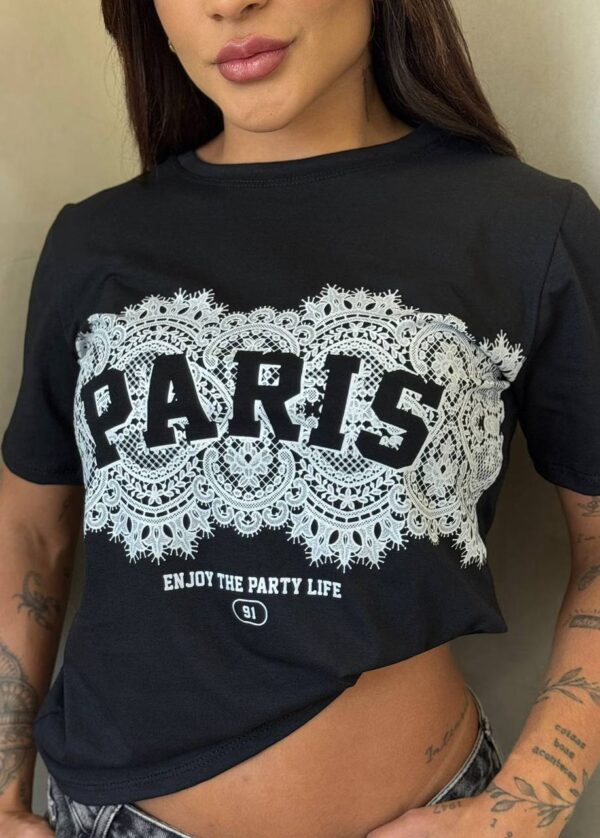 T-shirt Paris Preta - Imagem 4