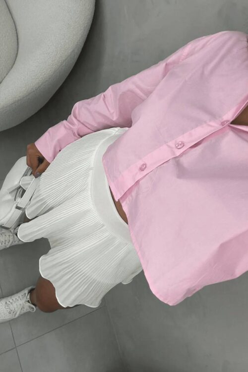 Saia Shorts Plissada Branca