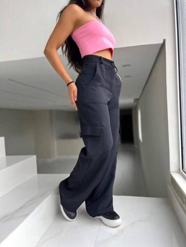 Calça Wide Leg Alfaiataria Preta - Imagem 2