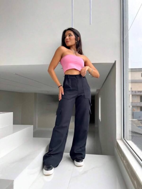 Calça Wide Leg Alfaiataria Preta - Imagem 3