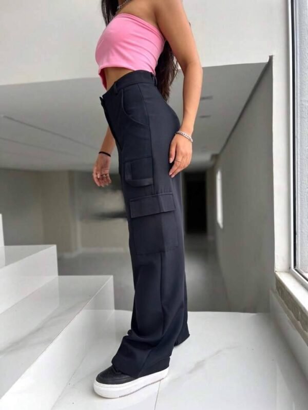 Calça Wide Leg Alfaiataria Preta - Imagem 5