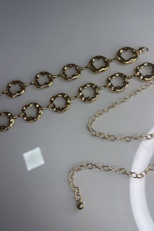 Cinto Corrente Orgânico Vazado Dourado