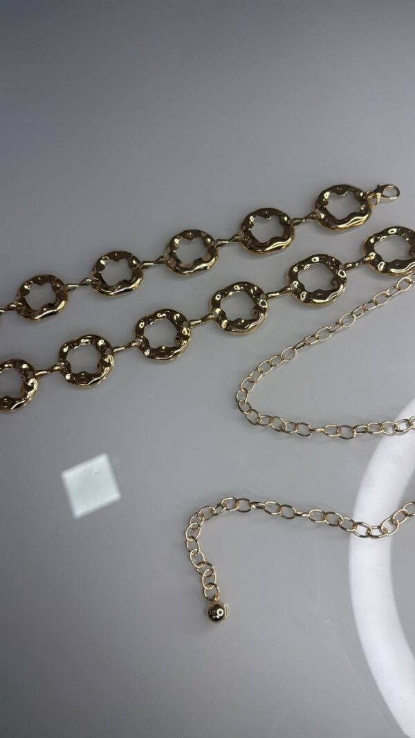 Cinto Corrente Orgânico Vazado Dourado - Imagem 2