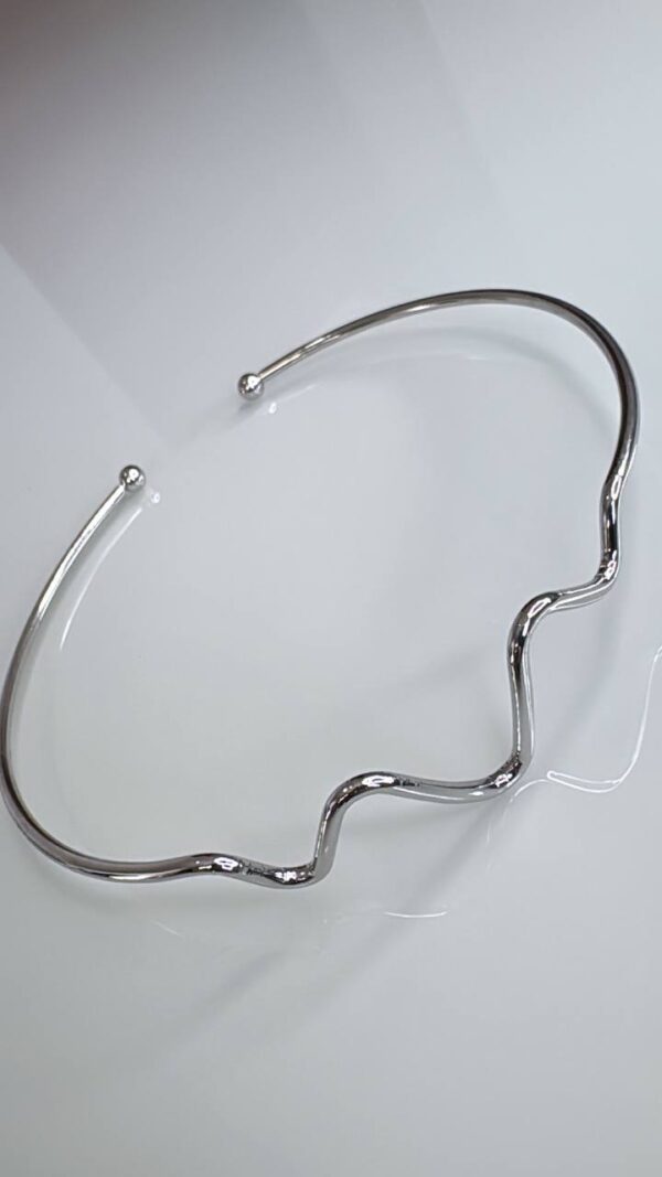 Colar Choker Prata Zigzag