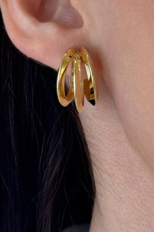 Brinco Argola Tripla Style Dourado
