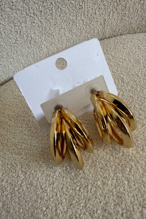 Brinco Argola Tripla Style Dourado