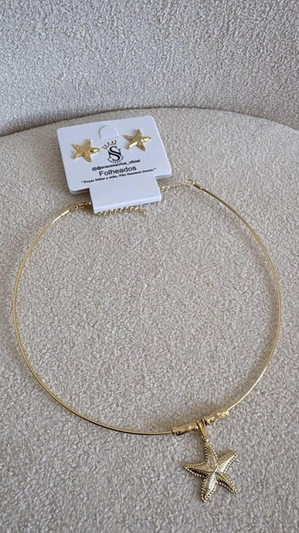 Colar Choker Star Dourado