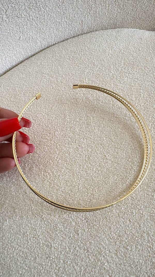 Colar Choker Triplo Dourado - Imagem 3