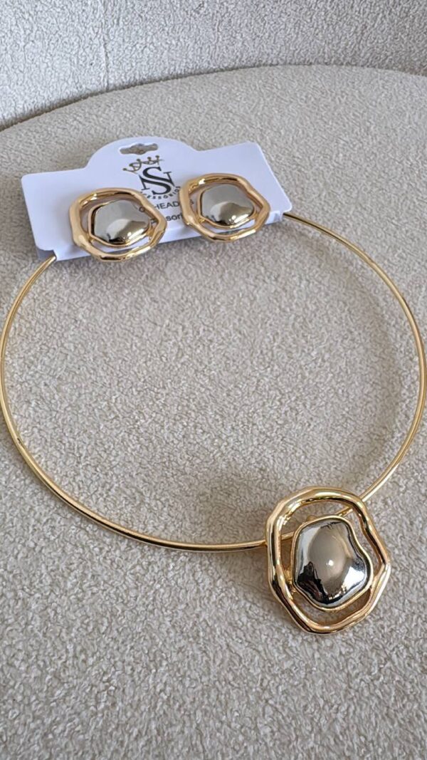 Conjunto Colar + Brinco Organico Duo - Imagem 3