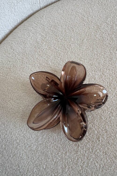 Presilha de Cabelo Flor Marrom