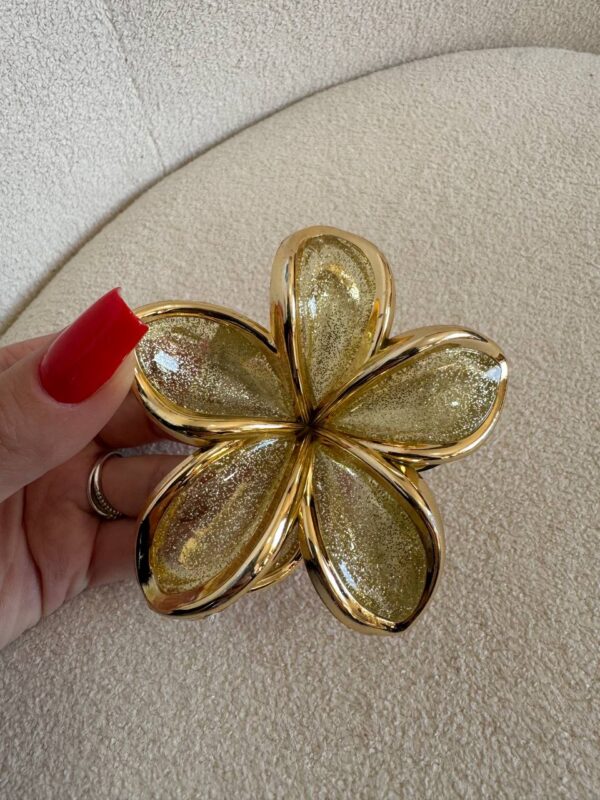Presilha de Cabelo Flor Dourada