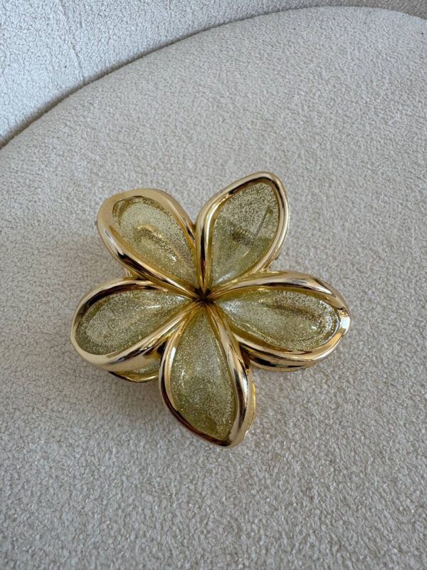 Presilha de Cabelo Flor Dourada - Imagem 3