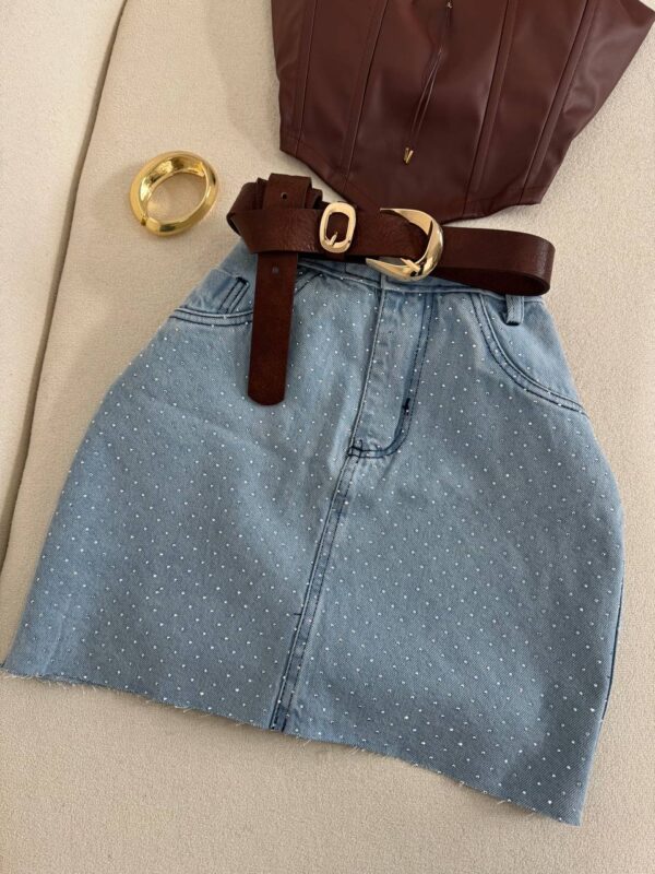 Cropped Corset Courino Marrom - Imagem 4
