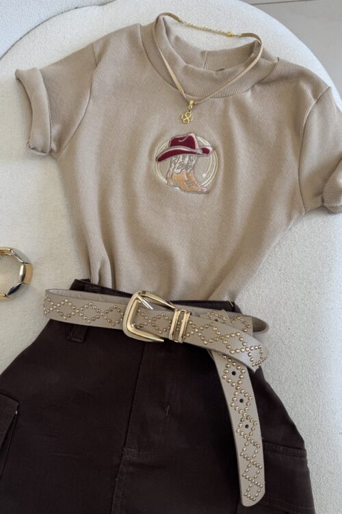 Colar Choker Trevo Areia