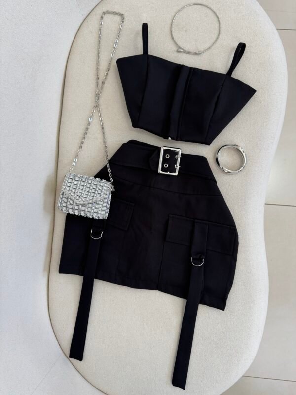 Conjunto Alfaiataria Cargo Fivela Prata Preto - Imagem 2