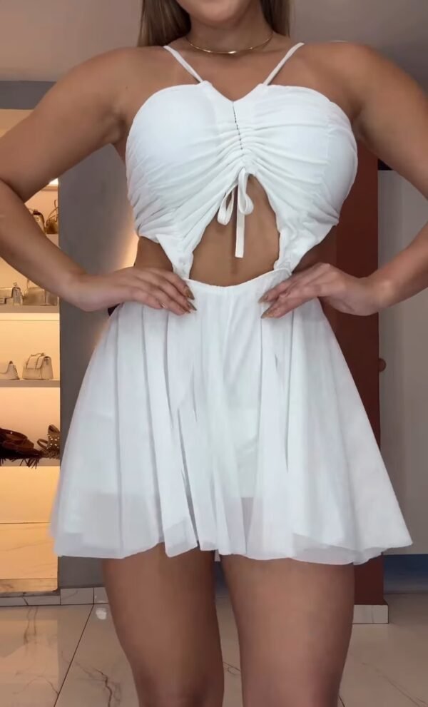 Vestido/macaquinho Aurora Tule Branco - Imagem 3