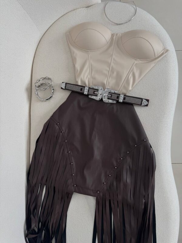 Cropped Corset Courino Areia - Imagem 3