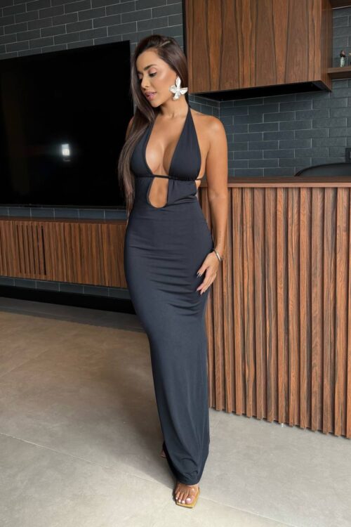 Vestido Longo Jade Suplex Preto