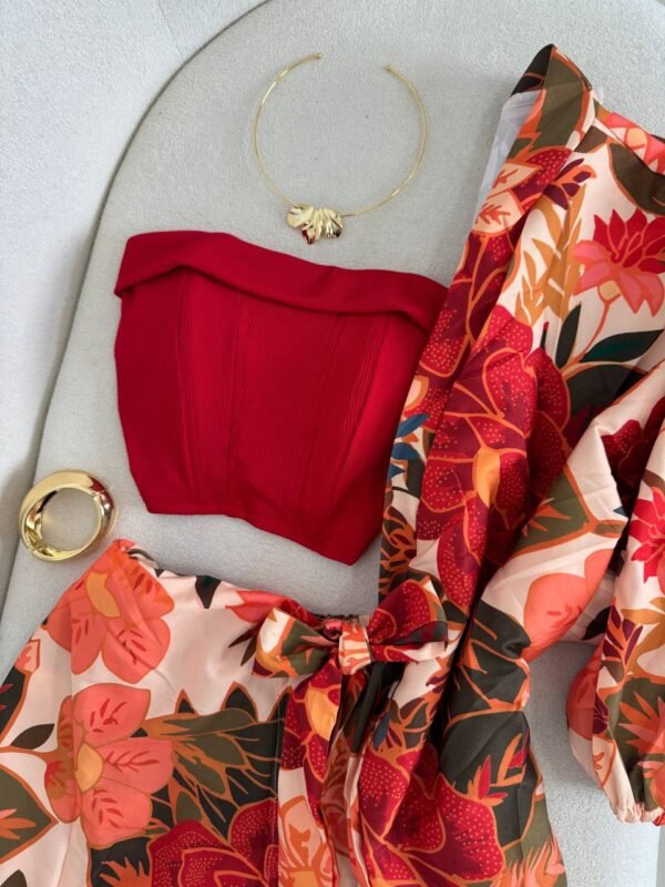 Cropped Corset Faixa Com Barbatana Ribana - Imagem 2