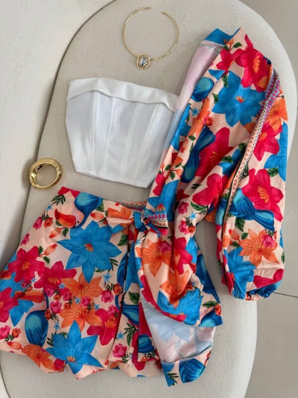 Cropped Corset Faixa Com Barbatana Ribana - Imagem 4