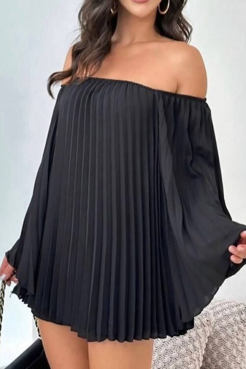 Conjunto Plissado Max Bata Preta