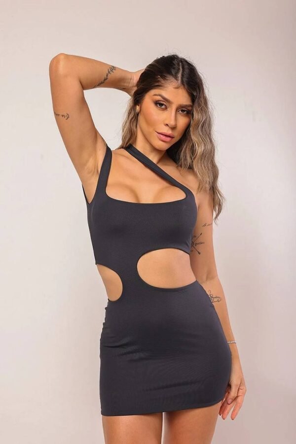 Vestido Martina Poliamida Recortes Preto - Imagem 7