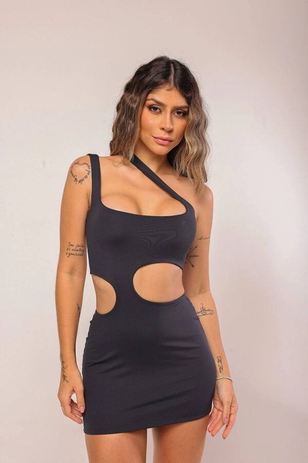 Vestido Martina Poliamida Recortes Preto - Imagem 8