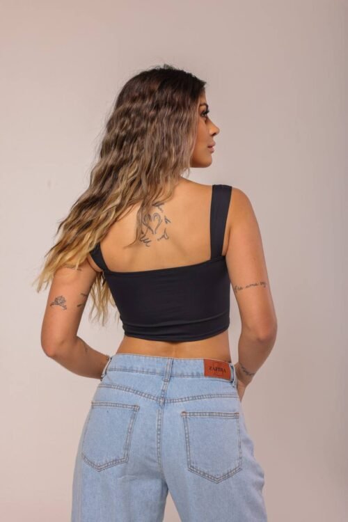 Cropped Honey Poliamida Preto