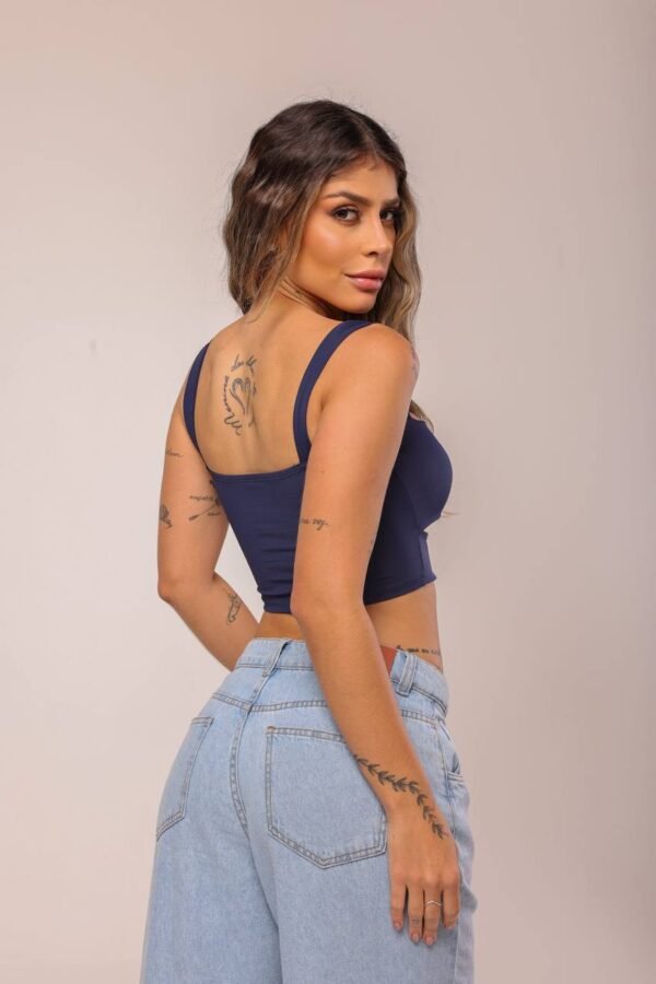Cropped Honey Poliamida Azul - Imagem 3