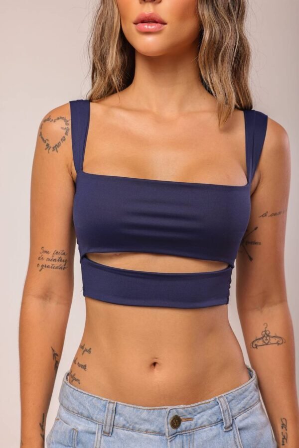 Cropped Honey Poliamida Azul - Imagem 4