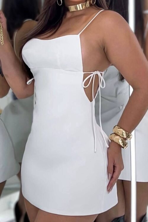Vestido Alfaiataria Abertura Lateral Branco