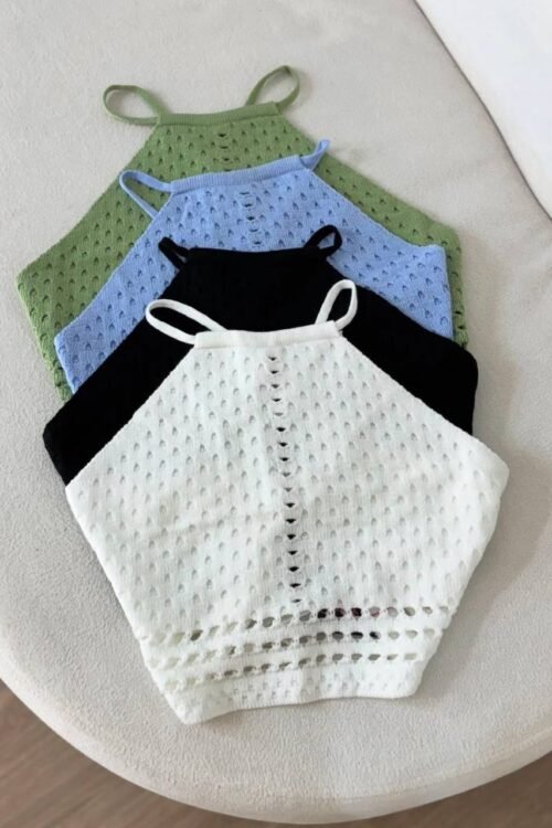 Cropped Modal Furadinho Branco/Off
