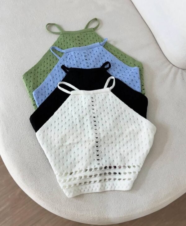 Cropped Modal Furadinho Branco/Off - Imagem 2