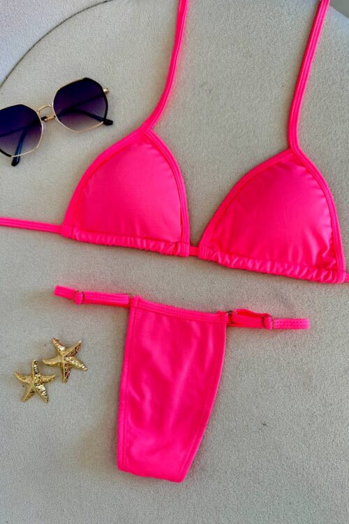 Biquíni Com Calcinha De Regulagem Pink