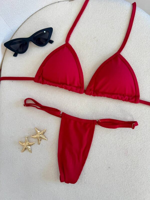 Biquíni Com Calcinha De Regulagem Vermelho