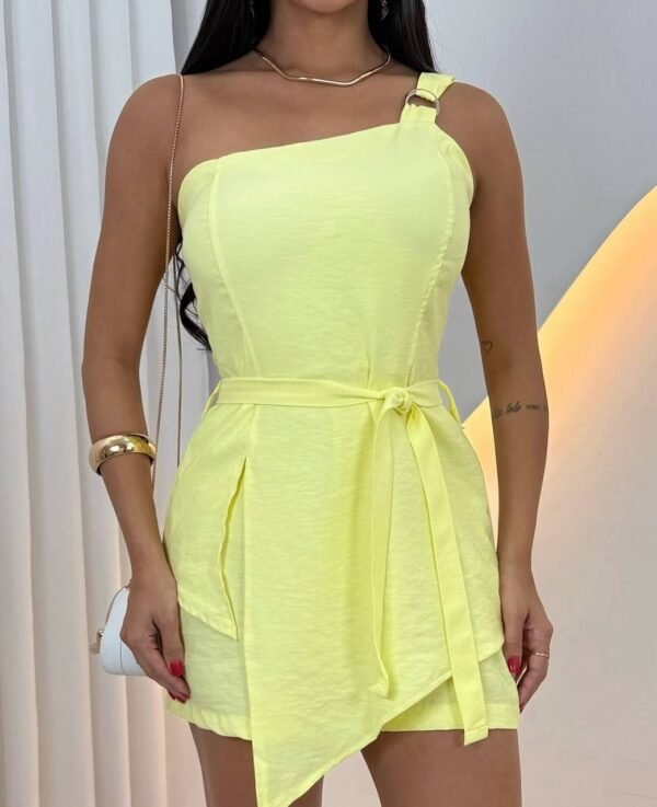 Vestido/macaquinho Um Ombro Marant Amarelo - Imagem 5