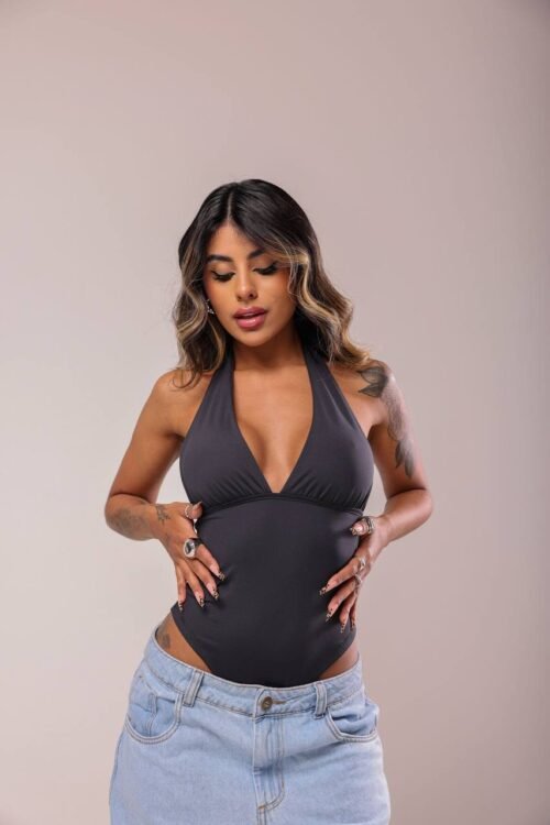 Body Luciana Poliamida Multiformas Preto